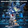 Shark Building Block Set for Boy 8-12, Ideas Sea Animal Building Blocks Toys with Lighting and Rotatable Link Components, STEM Toys for Kids Adults Crossing Ocean Lovers, 666Pcs