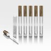 Cosmetic Packaging Now Vibe Clear Lip Gloss Tubes w/Shiny Gold Cap & Doe Foot Wand (6 Pack)