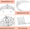 BAHABY Silver Crowns for Women Rhinestone Princess Tiara with Combs for Birthday Prom Bridal Shower Wedding Halloween Party