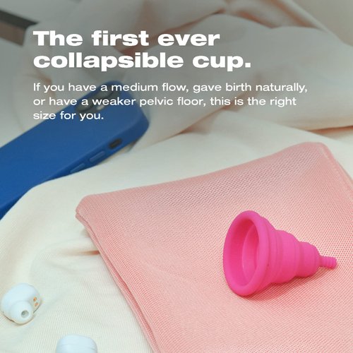Intimina Lily Cup Compact - Small Menstrual Cup with Flat-fold Compact Design, Disposable Menstrual Cups, Period Cup Reusable (Size B)