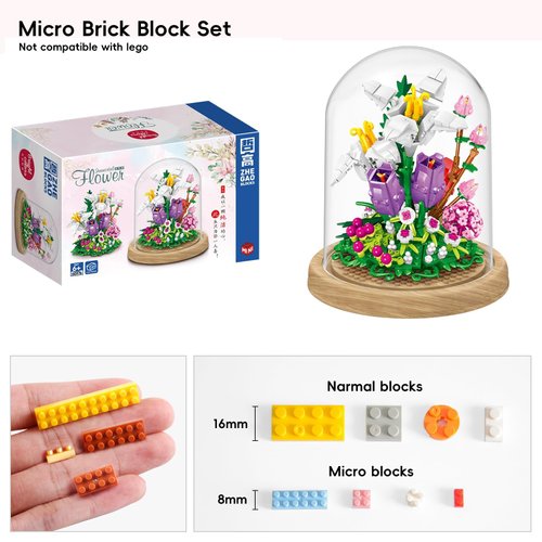 Sepuel Lilies Flower Bouquet Building Sets, Artificial Flowers Building Blocks kit, DIY Unique Decoration Home, Botanical Collection for Ages 8+,Ideal Gifts for Mom Women (511PCS)