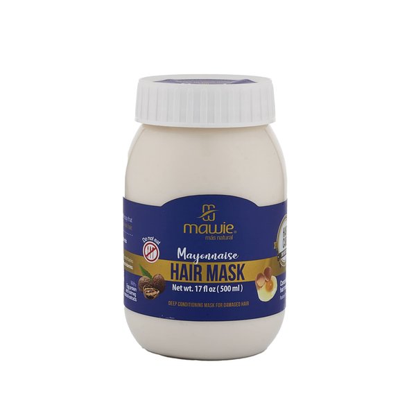Mawie 500ml - Deep mayonnaise hair mask for damage hair with egg and cacao extract - Hair treatment for dry ends .strengthenes and adds shine - fortifies weak hair, nourishes processed hair