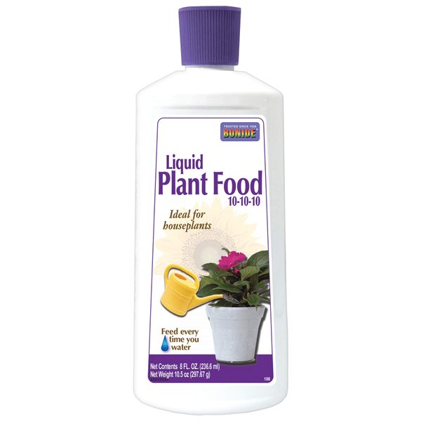 Bonide Houseplant Liquid Plant Food 10-10-10, 8 oz Concentrated Fertilizer for Indoors, Use Every Time You Water