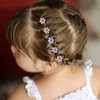 YISSION 20Pcs Mini Purple Flower Hair Clips Cute Rhinestone Hair Pins Small Decorative Hair Clips Wedding Hair Barrettes Red Flower Hair Clips Bridal Hair Accessories for Girls Women