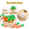 Skrtuan Montessori Toys for Babies 6-12 Months, Wooden Toys for 1 2 3 Year Old Toddlers, Educational Carrot Harvest Shape Sorting Matching Puzzle, Developmental Birthday Gifts for Boys and Girls