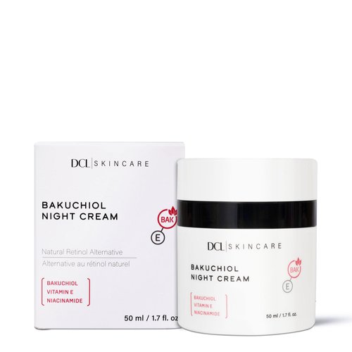 DCL Skincare Bakuchiol Night Cream Natural Retinol Alternative with Niacinamide and Vitamin E, 1.7 mL