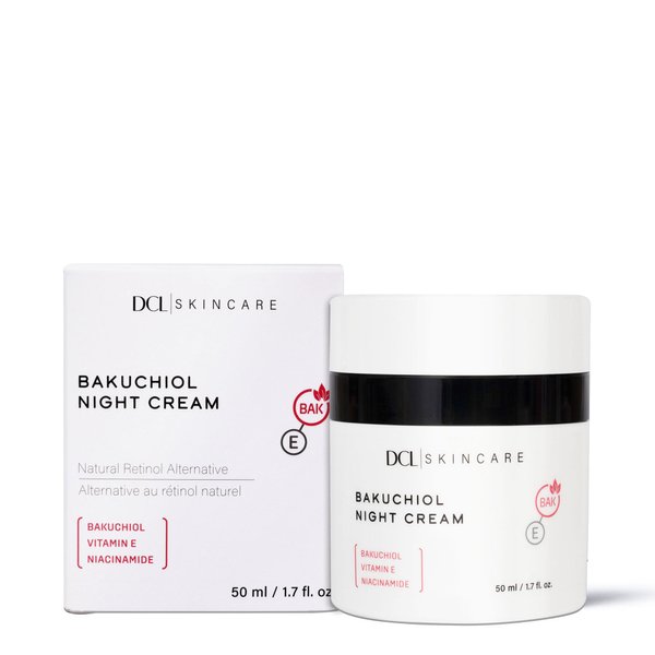 DCL Skincare Bakuchiol Night Cream Natural Retinol Alternative with Niacinamide and Vitamin E, 1.7 mL