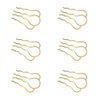 6 Pieces 4 Teeth Hair Combs Pins Brass Hair Fork Clips Hair Bun Plug Holder Hair Sides Comb Clip Hair Comb Clips Bridal Hair Accessories for Girls and Women, Small 46 x 26mm, Golden