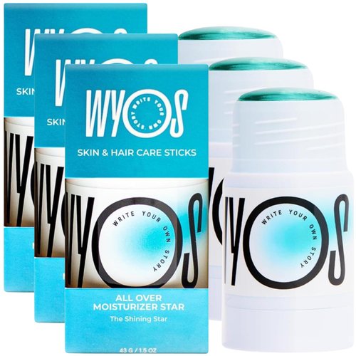 WYOS All Over Oil Stick, Face Body Oil Dew Hydration Shine Glow, Moisturizing Formula, Travel Friendly, Leak Free No Mess, Highlighter Balm, Hair Stick, Vegan, Sulfate Free, Paraben Free