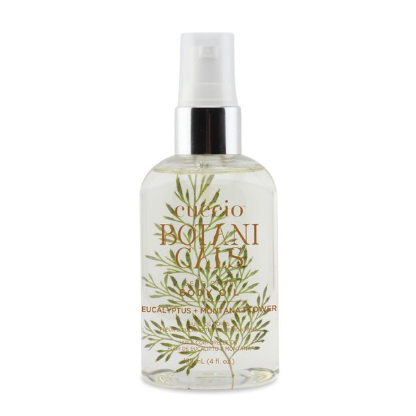 Cuccio Botanicals Eucalyptus and Montana Flower Body Oil – Hydrating and Soothing Massage Oil for Skin Nourishment – 4 Fl. Oz
