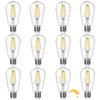 Dimmable Edison LED Bulbs 60 Watt Equivalent, 6W, Antique E26 LED Bulb 60 Watt Clear Light Bulbs, 2700K Soft Warm White Light LED Bulbs ST64 with 750LM, CRI 85+, E26 Medium Base,12Packs