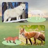 Sinmelechtra 9PCS Wildlife Wolf Model Figures Set Arctic Wolf King Siberian Wolf,Green Wolf Tabletop Ornament Party Favors Toys for Boys Girls Kids