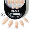 Hard Candy Press On Nails, Reusable with Gel Shine Finish, Gilded, White French Tip, Long Ballerina Nails, includes Nail Glue and Travel Case