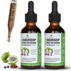 2 Pack Soursop Graviola Liquid Drops 1800mg, Organic Soursop Bitters Liquid, Antioxidant Blend Sea Moss, Vitamin B6, C, D3, Pure Leaf Extract, Immunity Support, 98% Absorption, Vegan, 4fl oz