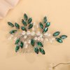 Rumtock Boho Green Crystal Hair Comb Silver Hair Accessories for Special Occasion Wedding Prom Handmade Jewelry (Green)