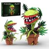 Sinuraii Audrey II Piranha Plant Flower Building Blocks Sets, Cannibal Plants Building Set, Openable Mouth Idear Gift Toy, Bonsai Plants Christmas Halloween Horror Décor Gifts for Adults