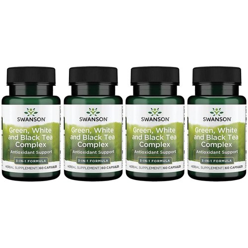 Swanson Green White & Black Tea Complex 200/200/200 Milligrams 60 Capsules (4 Pack)