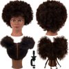 Mannequin Head 100% Human Hair Training Head Afro Hair Manikin Head Manikin Head for Braiding Practice for Hair Styling Salon Training Head Cosmetology Braiding Practice Head Hairdresser