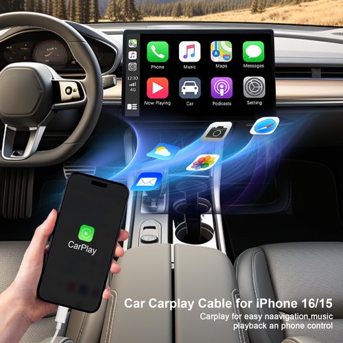 hibiker Car Carplay Cable for iPhone 16 15 Pro Max/Pro/Plus,USB to USB C Cable [1FT+2FT+3FT] for Car Charger Adapter,Carplay USB C Cord Accessories Charging for iPad 10th Gen/iPad Pro Air 5th/4th Gen