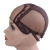 YANTAISIYU 4X4 Inch U Part Swiss Lace Wig Cap for Making Wigs with Adjustable Straps on the Back Glueless Hairnets (Dark Brown M)