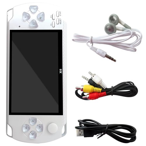 4.3'' Retro Portable Handheld Video Game Console 8GB 128-Bit LCD Full Color Game Player Built-in 10000 Games Support Gaming Movie Watching Music Listening(White)