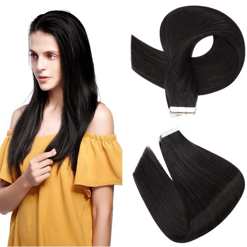 Tape in Hair Extensions Real Human Hair 20pcs 40g 100% Remy Hair Extensions of Balayage Medium Brown Highlighted Dark Blonde Seamless Straight Tape in Hair Extension Double Sided of 14 inch