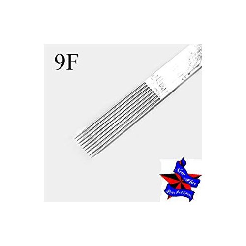Tattoo Needles,New Star Tattoo Box Of 50#12 9F Flat Shader Premade Sterile Tattoo Needles Supply 1209F