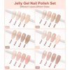 HOUSMV Gel Nail Polish Set：HOUSMV Jelly Nude Gel Polish Kit 6 Colors Soak Off UV LED Nail Polish Gel manicure kit for DIY Nail Art Design Salon Home Gift for Women & Girls Nail Art Must Have