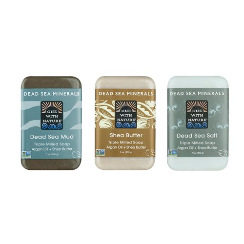 Dead SEA Salt Mud Shea – Soap Variety Pack - Dead Sea Mud, Salt, Shea Butter. with Argan Oil. All Skin Types, Problem Skin. Hydrating, Acne Treatment, Eczema, Psoriasis, Therapeutic, 3/7 oz Bars