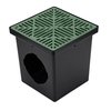 NDS 1212 Square Catch Basin Drain Grate, Standard Design, Fits 12 Inch Catch Basin Drain, Risers and Low Profile Adapter, 12 Inch, Plastic, Green
