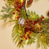 Brightown Christmas Garland with Lights, Battery Operated, 6 Ft 20 LED Lighted Pine Leaves Garland Decorated with Pine Cones, Berry, Eucalyptus Leaves, Indoor Christmas Lights for Mantle Stairs Wall