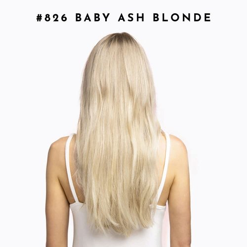 Clip-In Hair Extension Set by Joi Hair, Clip Sewn Machine Weft, Premium Remy Human Hair, Full Set for Full Head, 120g, 160g, 220g 20" (160 Grams Joi Fuller for Medium Density, #826 Baby Ash Blonde)