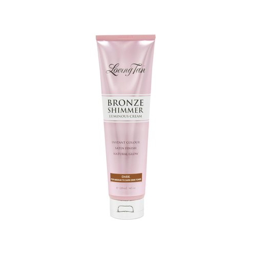 Loving Tan Bronze Shimmer Luminous Cream, Dark - Streak Free, Natural Looking, Instant Sunless Tanner - 6+ Self Tanning Applications per Tube, Cruelty Free - 4 FL Oz