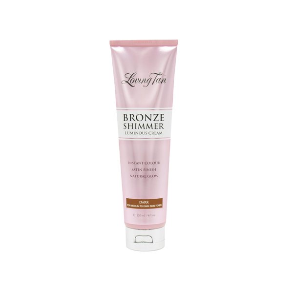 Loving Tan Bronze Shimmer Luminous Cream, Dark - Streak Free, Natural Looking, Instant Sunless Tanner - 6+ Self Tanning Applications per Tube, Cruelty Free - 4 FL Oz