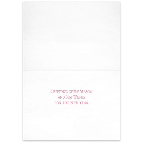 Masterpiece Studios Holiday Collection 16-Count Boxed Christmas Cards with Foil-Lined Envelopes, 7.8" x 5.6", Glittering Covered Bridge (935700)