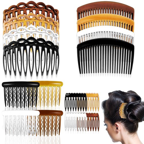 Tyqour 16Pcs Hair Combs for Women French Hair Comb Clips French Comb for Hair Plastic Hair Pins Vintage Hair Styling Accessories for Girls Women Bridal Wedding Veil Fine(9/11/17/23 Teeth)