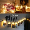 MZD8391 Dimmable 50 Battery-Powered Photo String Lights with Remote Control for Hanging Pictures, Cards, Memos - Warm White