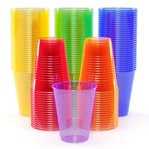 Exquisite Blacklight Party Glow Cups - 120 Pack 16 Oz - Assorted Colors - Disposable Cups For Party - Blacklight Reactive Glow In The Dark Cups For Birthday Party - Food Safe - Neon Cups