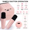 Mini Karaoke Machine for Kids & Adults,Portable Bluetooth Speaker with 2 Wireless Microphones, Toys Birthday Gifts for 3-12 Year Old Family Home Party