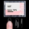 GAOY Medium Coffin Nail Tips, 240Pcs Soft Pre-shaped Acrylic Nail Tips, 10 Sizes Clear Full Cover Fake Press on Nails Tips, Nail Extension Tips