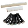 Blisstime 6 String Acoustic Guitar Bone Bridge Saddle and Nut and 6pcs Ebony Guitar Bridge Pins