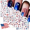 TailaiMei 12 Sheets 4th of July Nail Decals Stickers, Self Adhesive Independence Day Patriotic American Flag DIY Design Eagles USA Nail Art Decorations