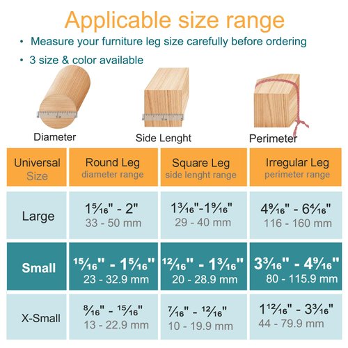 16pcs Chair Leg Floor Protectors,Bar stools Leg Protectors Caps,Dining Room Table Chair Leg Protectors for Hardwood Floors,Chair Leg Covers Silicone Felt Furniture Pads (Small fit: 0.9'' - 1.29'')