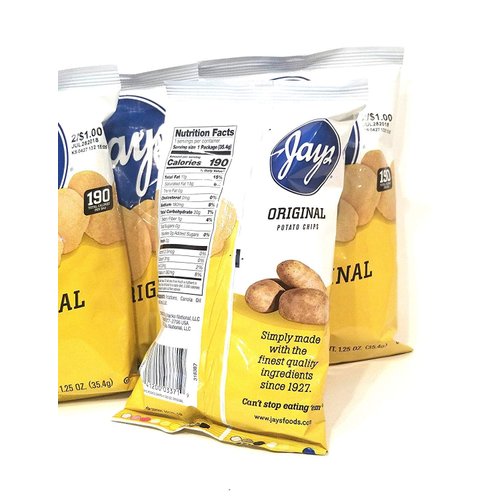 JAY'S ORIGINAL Potato Chips A Chicago Original 10 Pack 1.25oz bags (original, 10)
