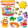 Air Clay Fun Activity Bucket - 15 Vibrant Colors and 5 Modeling Tools - Air Dry Clay for Kids - Soft Molding Clay for Kids - DIY Sculpting Art Craft Supplies Kits Gift - Magic Clay for Kids Ages 6+