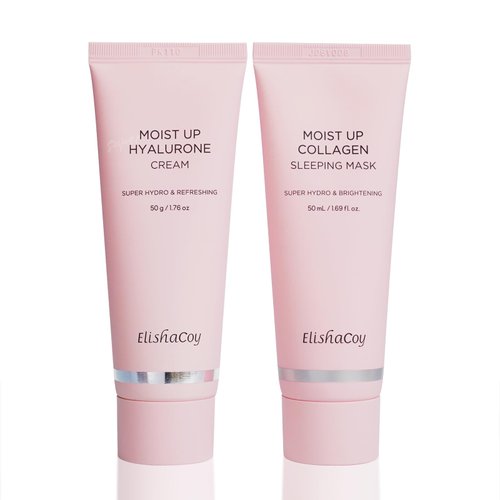 Elishacoy, Moist Up - Korean Collagen Sleeping Face Mask & Face Cream Set, Hydrating and Brightening Sleep Mask for Overnight Face Cream with Vitamin E, Korean Skin Care Set Anti Aging Moisture Cream