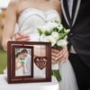 Vetbuosa Wedding Gifts for Bride & Groom, Mr and Mrs Gifts - 4x6 Rotating Wedding Picture Frame, Wedding Gifts for Couple, Bride to Be Bridal Shower Wedding Gifts for Couple Unique 2023, Sturdy Wood