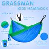 Grassman Kids Hammock- Small Hammock for Camping Portable Hammock for Child Girls Boys Ultralight Backpack Mini Hammocks with Straps Blue