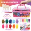 DDAI Elastic Cloth Band Bracelet Making Toy - Arts and Crafts Kit for Kids Weaving Loom Bracelets Kit 1000+ Colorful Fabric Loops - Birthday Gift for Girls Boys 6 7 8-12 Years Old