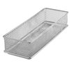 YBM HOME Silver Mesh Drawer Cabinet and or Shelf Organizer Bins, School Supply Holder Office Desktop Organizer Basket (1, 3x9x2 Inch)
